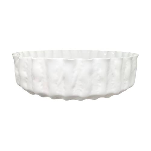 J.Elliot Home Tidal Glass Bowl Large 30x30x8.5cm Cream