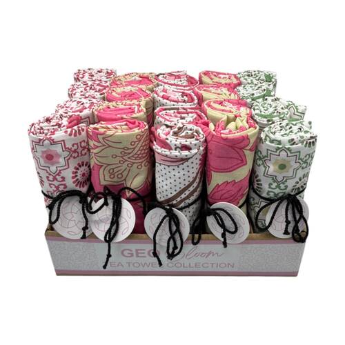 20pc J.Elliot Home Geobloom Tea Towels 50x70x0.2cm Multi Colour Assorted