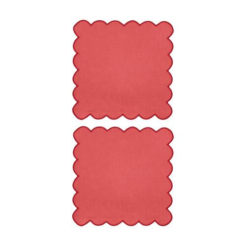 2x 4pc J.Elliot Home Sally Napkins Tableware 45x45x0.2cm Red