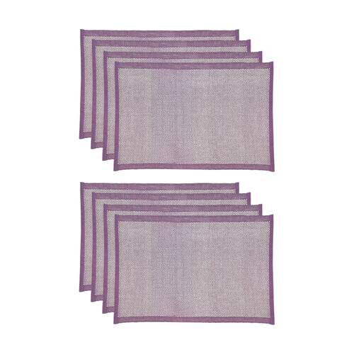 2x 4pc J.Elliot Home Heureuse Table Placemats Set 33x48x1cm Purple