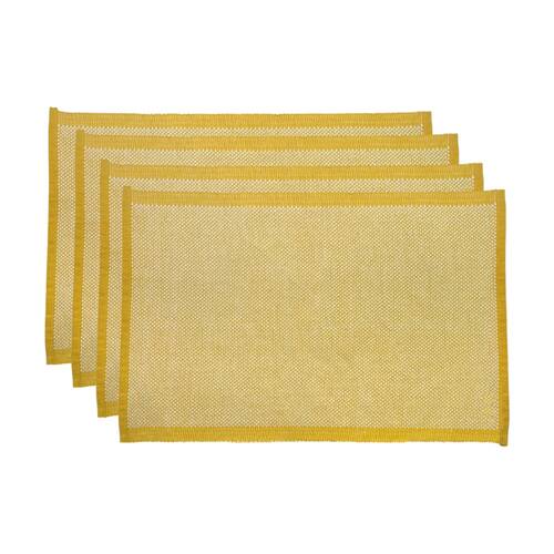 4pc J.Elliot Home Heureuse Table Placemats Set 33x48x1cm Yellow