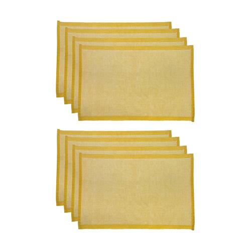 2x 4pc J.Elliot Home Heureuse Table Placemats Set 33x48x1cm Yellow
