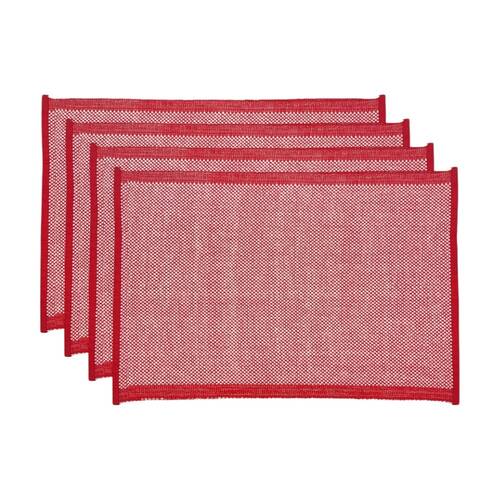 4pc J.Elliot Home Heureuse Table Placemats Set 33x48x1cm Red