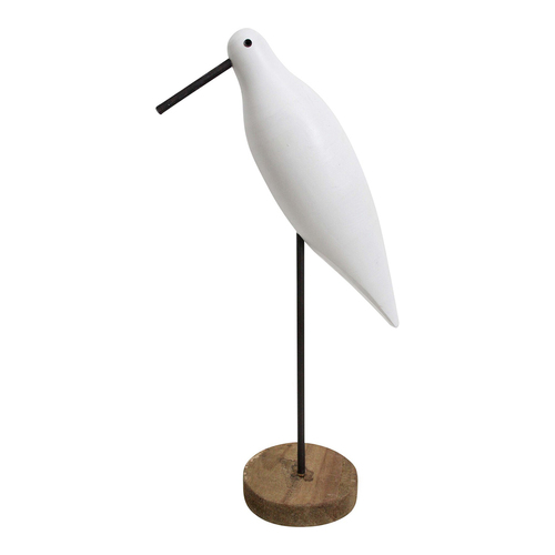 LVD Timber Wood 41cm Sea Bird w/ Stand Decorative Figurine Large - White