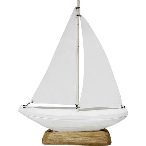 LVD Drift Sail Boat Figurine Home/Office Decor 34cm  - White