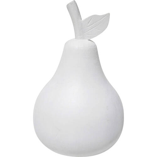 LVD Wood Drift Pear Fruit Figurine Decor 11x20cm - White