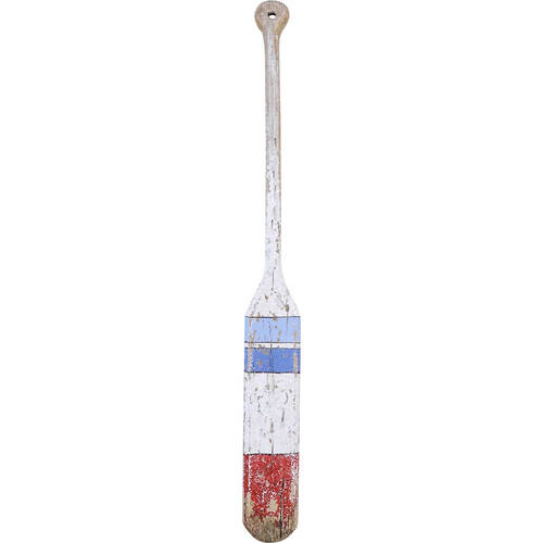 Lavida Oar Rustic Small Home/Office Decor 70x7cm - White/Red