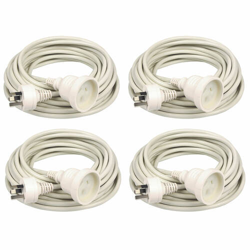 4PK Kensington 5m AU/NZ 240 Power Extension Cord - White