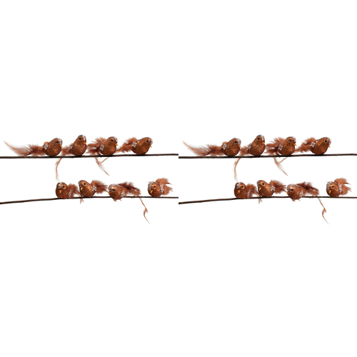 2PK 8pc LVD 14cm Clip Birds Terracotta Home/Living Room Decor