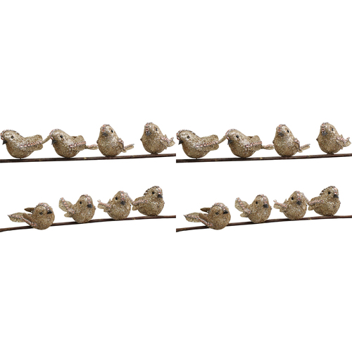 2PK 8pc LVD 9cm Clip Birds Queeny Home/Living Room Decor