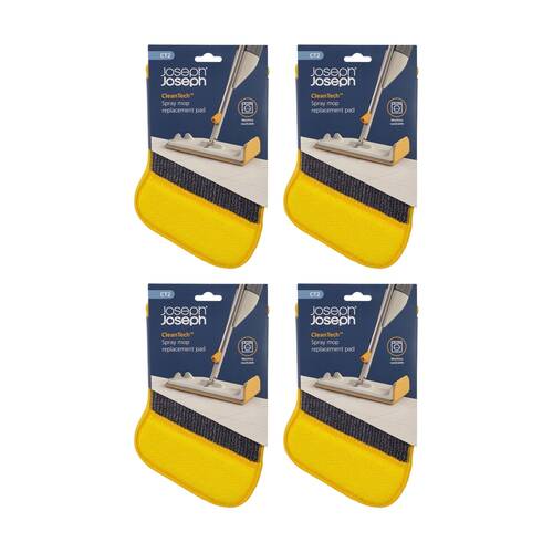 4PK Joseph Joseph CleanTech Spray Mop Replacement Scourer Pad Microfibre