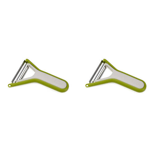 2x 2pc Joseph Joseph Nest Peel Set Vegetable Peelers - Stone/Green