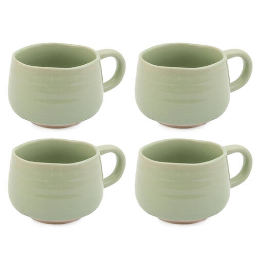 4PK Jamie Oliver Big Love Cosy Cuppa Mug 375ml Stoneware Green