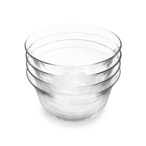 4pc Jamie Oliver Big Love Dreamy Fluted-Glass Dessert Dishes 14cm Clear