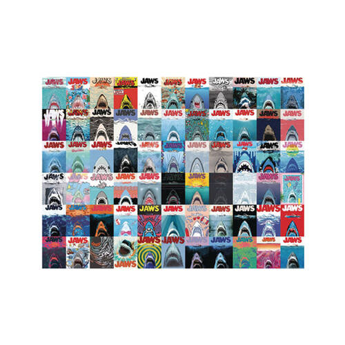 500pc Aquarius JAWS Movie Cardboard Puzzle/Fun Box Set 36x48cm 14y+