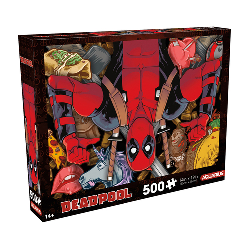 500pc Aquarius Marvel Deadpool Collage 35x48cm Jigsaw Puzzle 14y+