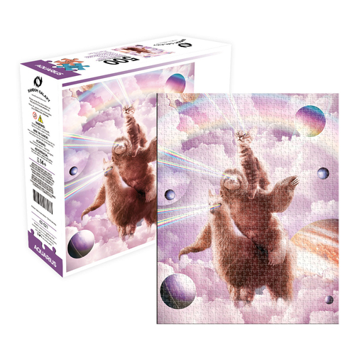 500pc Aquarius Random Galaxy Laser Eyes Cat Sloth Llama Jigsaw Puzzle 14y+