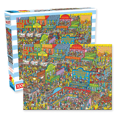 1000pc Aquarius 51x71cm Where's Waldo Wild Wild West Jigsaw Puzzle 14y+