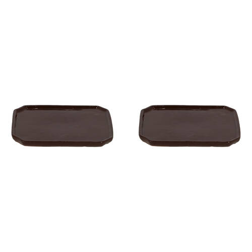 2PK Esschert Design Rectangular Bonsai Saucer Gardening Accessory Large Brown