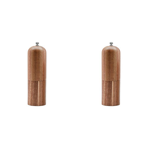 2PK Essen Acacia Wood Spice Grinder 6x18 Pepper Mill Durable Kitchenware Brown