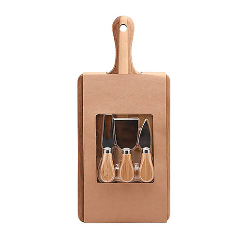 NF Living Acacia Board & Blade Set 40x18 Wood Stainless Steel Kitchenware Brown