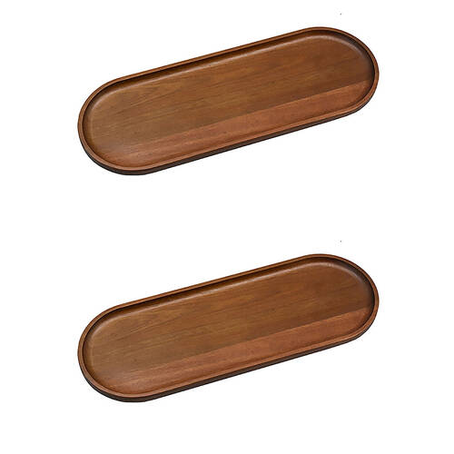 2PK NF Living Acacia Long Platter 40x15cm Wood Dinnerware/Serveware Brown