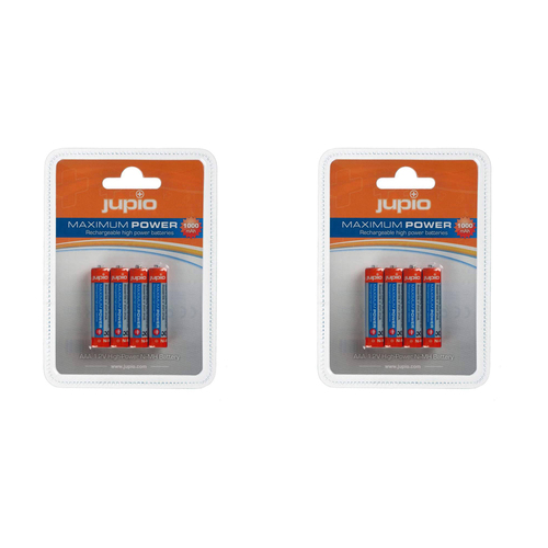 8pc Jupio Rechargeable AAA 1.2V High-Power Batteries 1000mAh