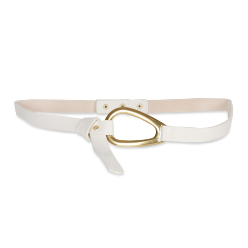Jessica Simpson Size S/M Women's Horseshoe Buckle Waist Belt White