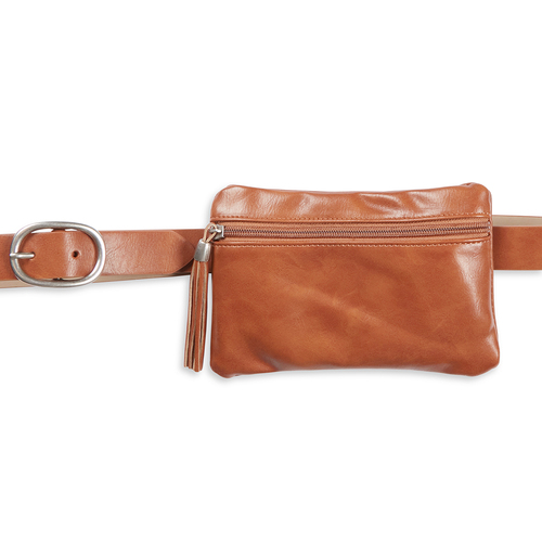 Jessica Simpson Size S/M Women's Hip Bag On Belt w/Tassel Tan