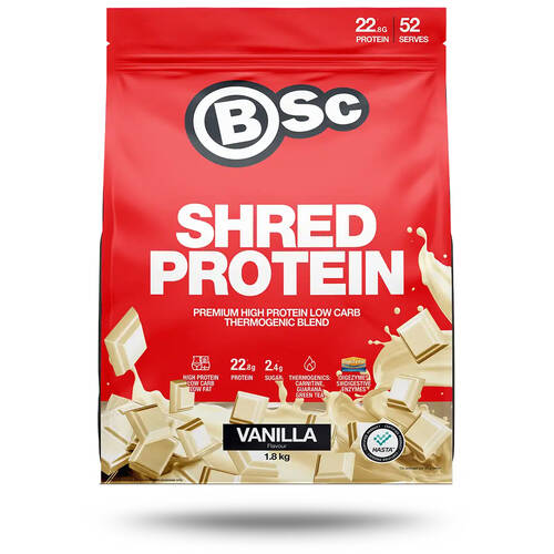BSc Premium High Protein Shred Powder Post Workout 52 Serves 1.8kg Vanilla