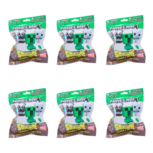 6PK Minecraft 2.5 In Squishme S5 Squishy Toy - Assorted Kids 3y+