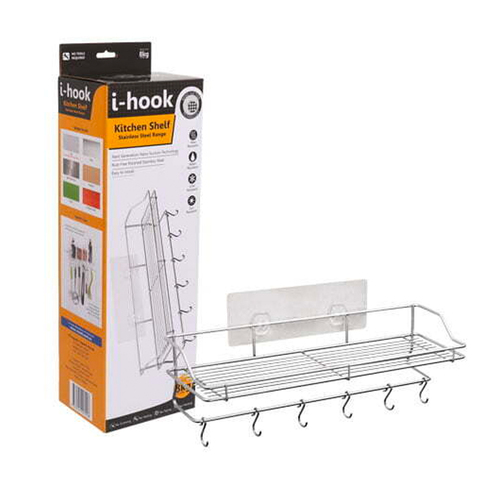I-Hook 40.5cm Kitchen Shelf Stainless Steel Holder - Silver