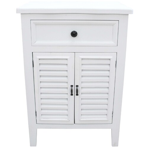 LVD Fir Wood 55x68cm Cabinet Shutter w/ Drawer Furniture - White