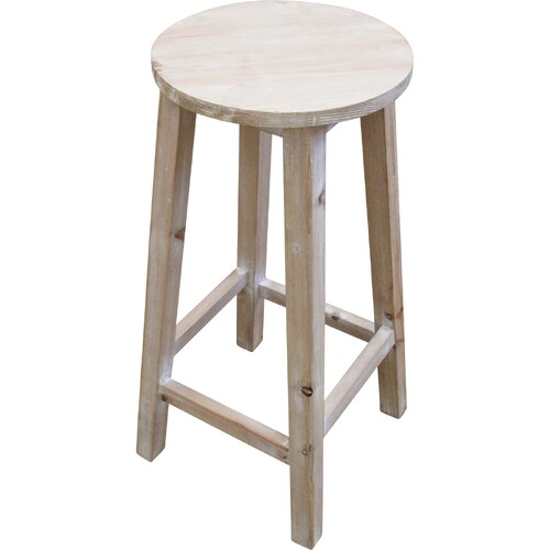 LVD Palmy 66cm Fir Wood Round Stool Home Furniture Round - Natural
