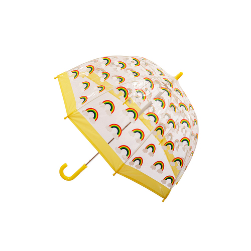 Clifton Kids 67cm Clear Dome/Birdcage Umbrella - Rainbow