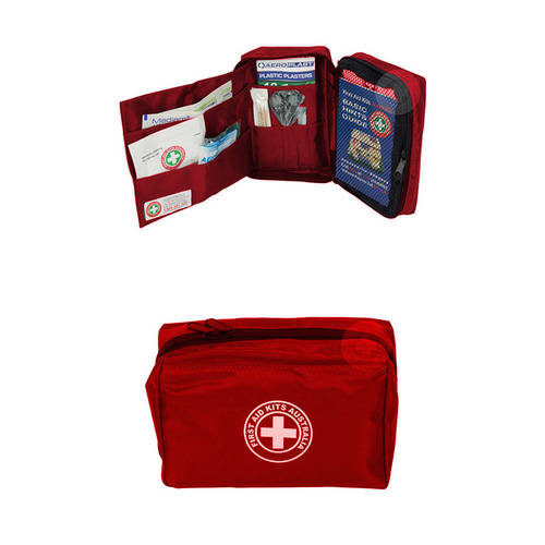 Red 22Pc Compact Essential First Aid Kit Treatment Medical Travel/Camping/Hiking