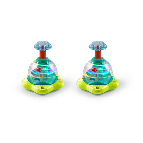 2PK Bright Starts Press & Glow Spinner Interactive Baby Toy w/Lights and Sounds 6m+