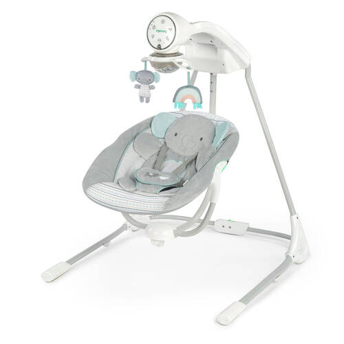 Ingenuity InLighten Soothing Baby/Newborn Swing Van the Elephant w/20 Sounds 0m+