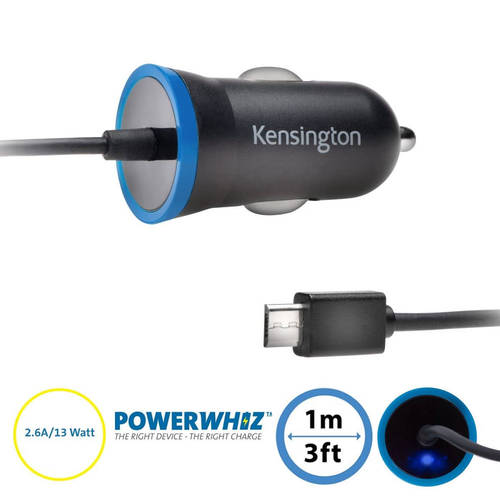 Kensington Power Bolt 2.6 Amp Micro USB Car Charger