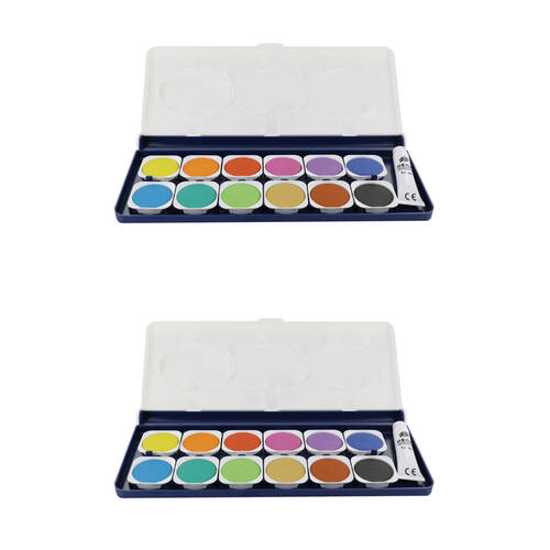 2PK Kum Student Watercolour Pallete and Tube Paintbox Set 7.5ml Opaque White