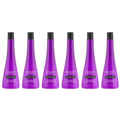 6PK Keratin Classic Conditioner For Smooth Straight & Sleek Hair 400ml