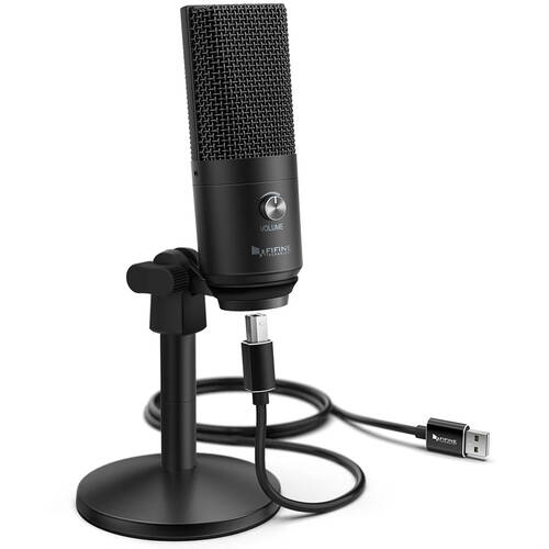 Fifine USB Condenser Microphone - Black