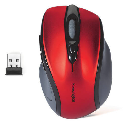 Kensigton - Pro Fit USB Wireless Mid-Size Mouse - Red