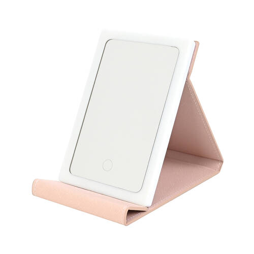 Kate Hill LED Rechargable USB Cable Light Up Travelling Mirror 21x14x2cm Blush