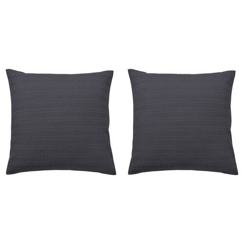 2PK Bianca Kahlani Charcoal Polyester European Pillowcase Cushion Cover 65x65cm