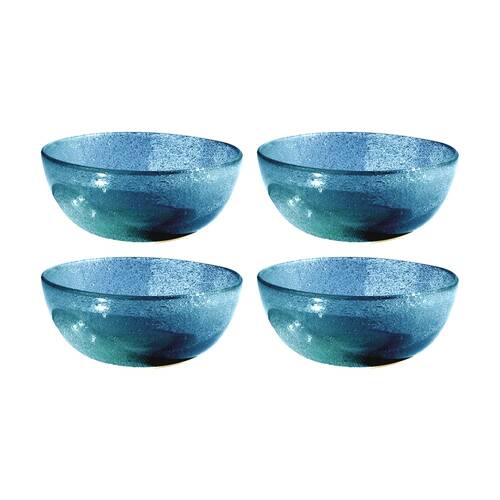 4PK KAS Australia Mini Bubble Glass Bowl Textured Matte Glass One Size Blue