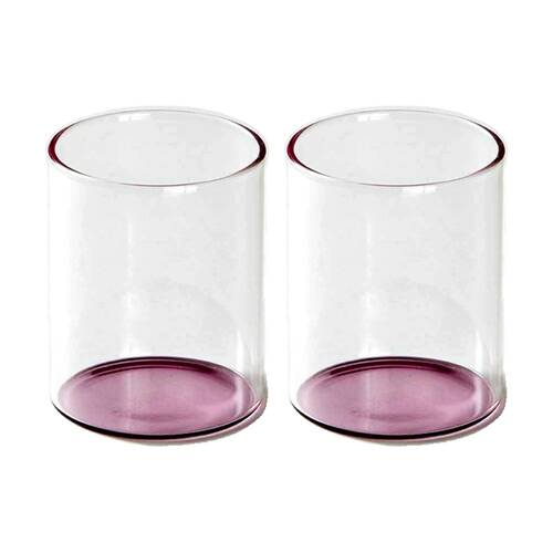 2PK KAS Australia Eden Glass Tumbler Pink Glass Solid Base Durable One Size