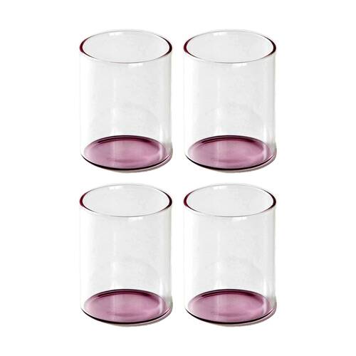 4PK KAS Australia Eden Glass Tumbler Pink Glass Solid Colour Base One Size