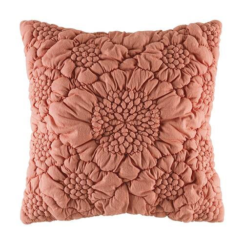 KAS Australia Iris Cushion 50x50cm Quilted Jersey Floral Soft Reverse Square