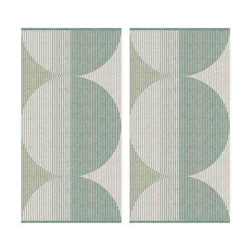 2PK KAS Australia Harri Bath Towel Modern Cotton Yarn Dyed Jacquard 600GSM Sage